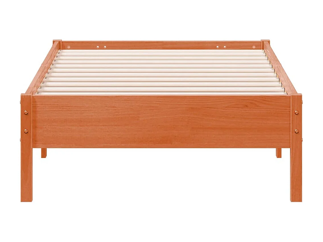 Cadre de lit sans matelas cire marron 75x190 cm bois pin massif