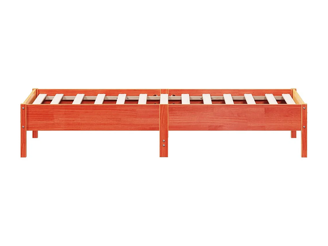 Cadre de lit sans matelas cire marron 75x190 cm bois pin massif