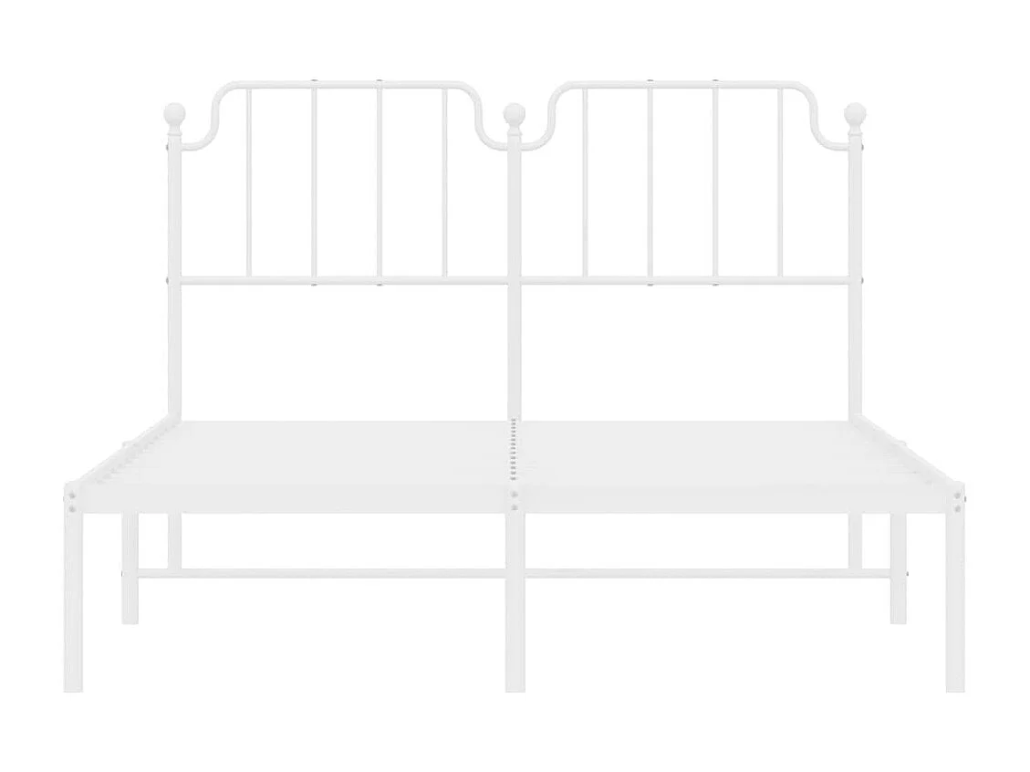 Estructura cama sin colchón con cabecero metal blanco 140x190cm