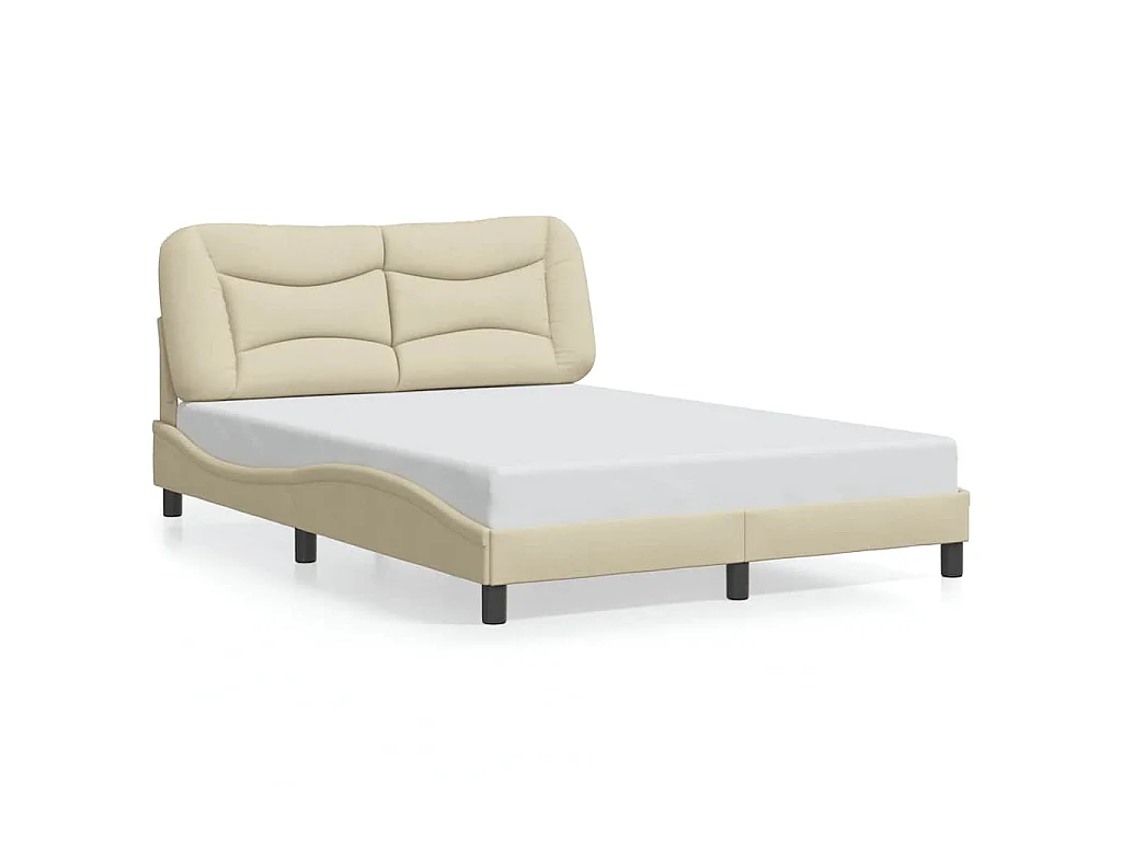 Bedframe zonder matras "Hvar" stof crèmekleurig 140x200 cm