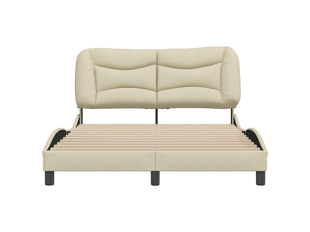 Bedframe zonder matras "Hvar" stof crèmekleurig 140x200 cm