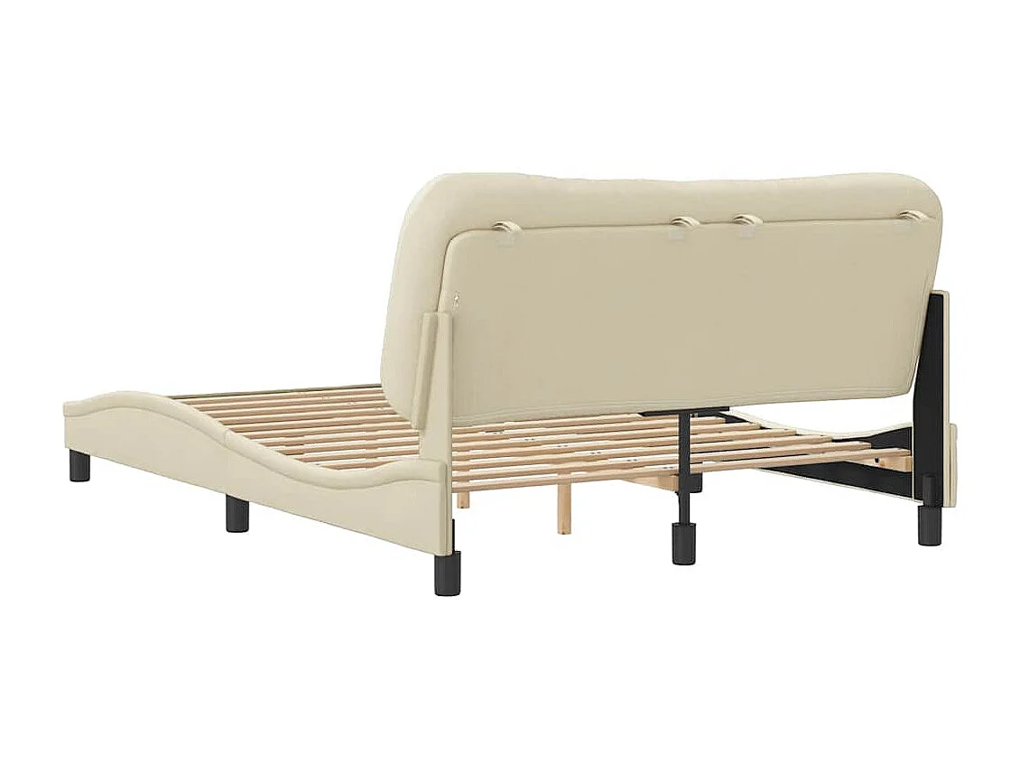 Bedframe zonder matras "Hvar" stof crèmekleurig 140x200 cm