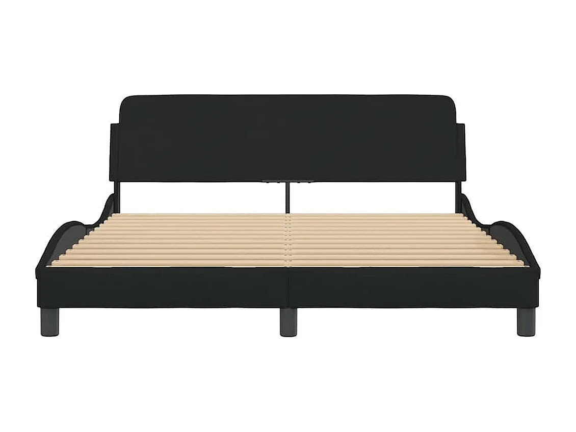 Cadre de lit Dover noir 160x200 cm tissu