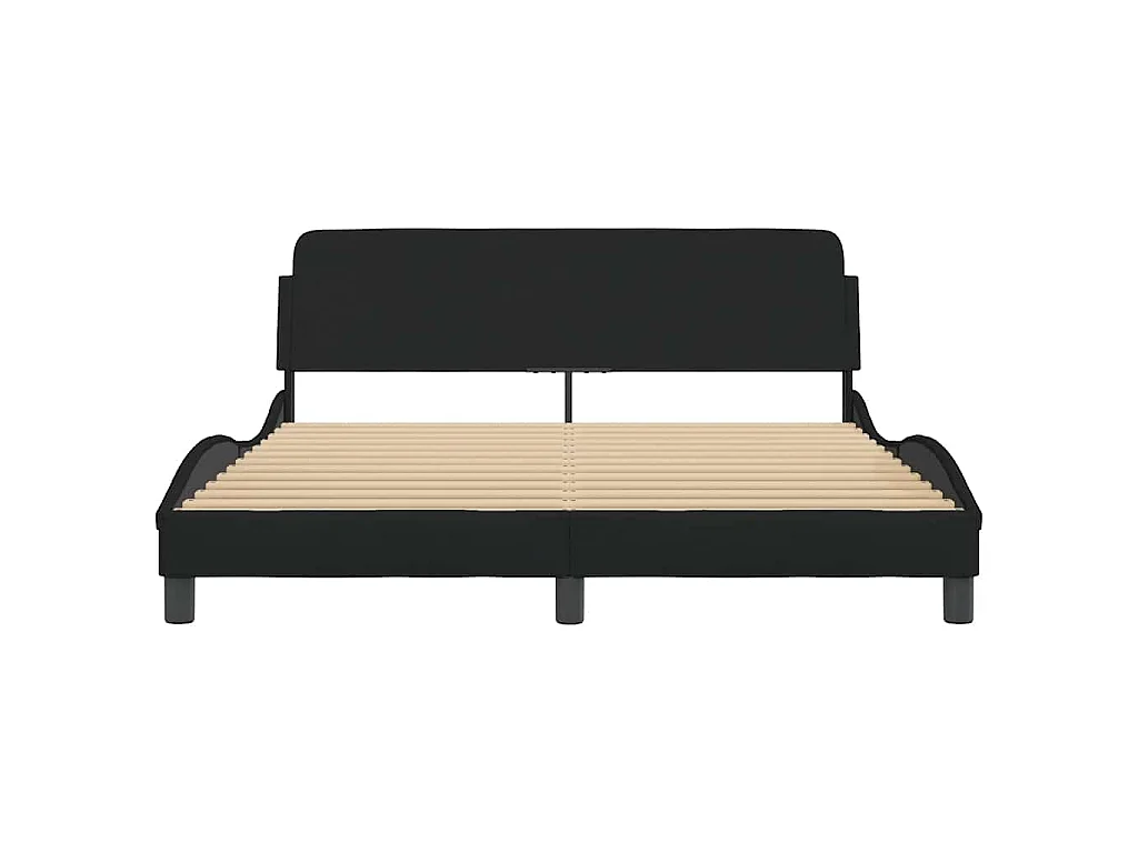 Cadre de lit Dover noir 160x200 cm tissu