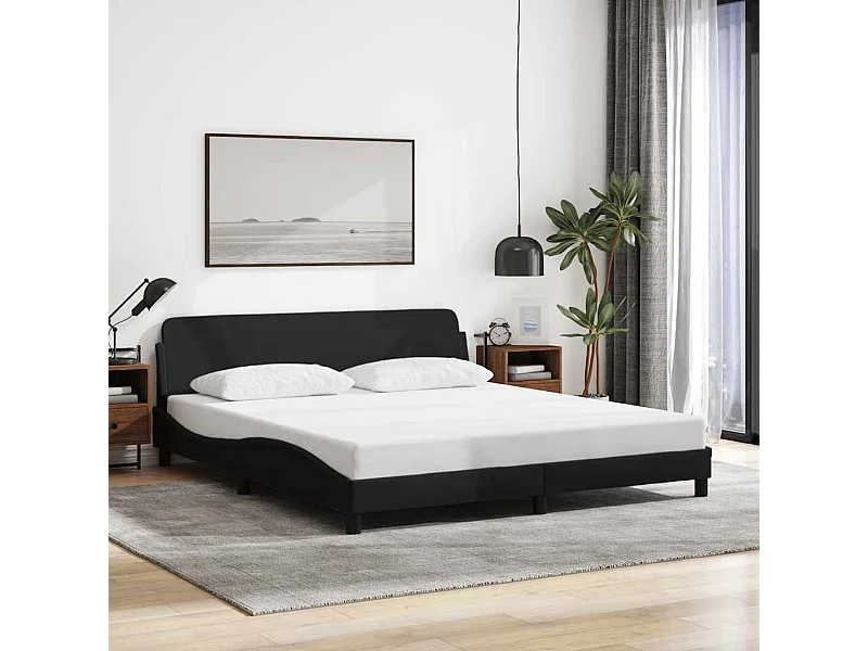 Estrutura de cama Dover 160x200 cm tecido preto