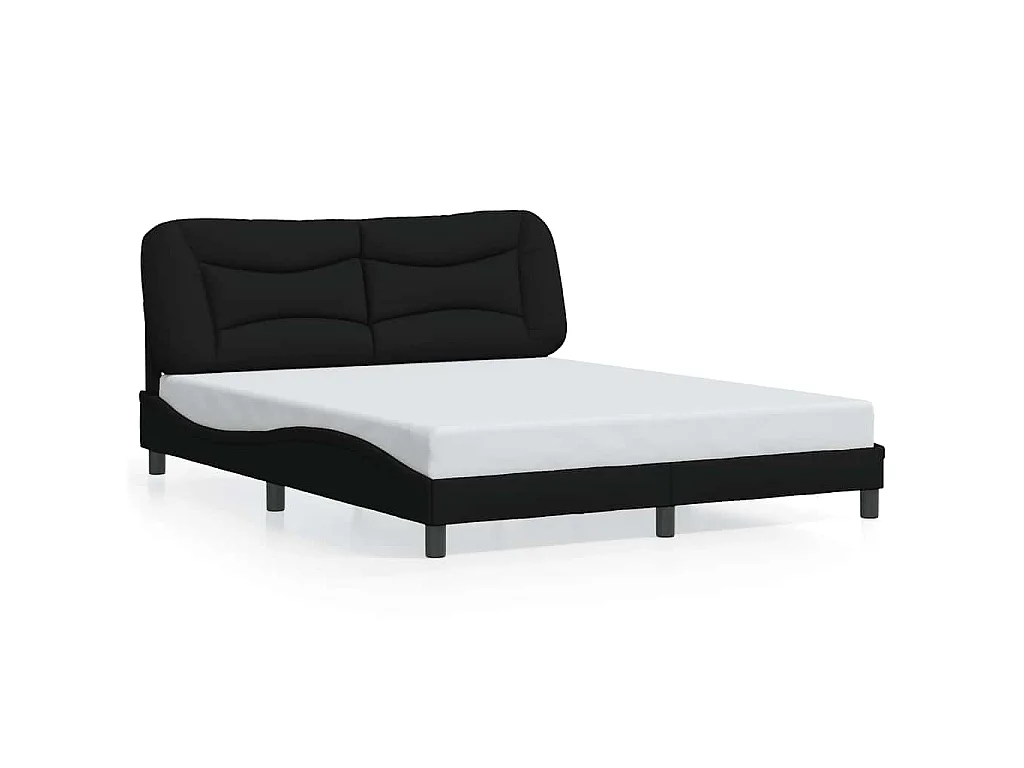 Cadre de lit sans matelas Hvar noir 160x200 cm tissu