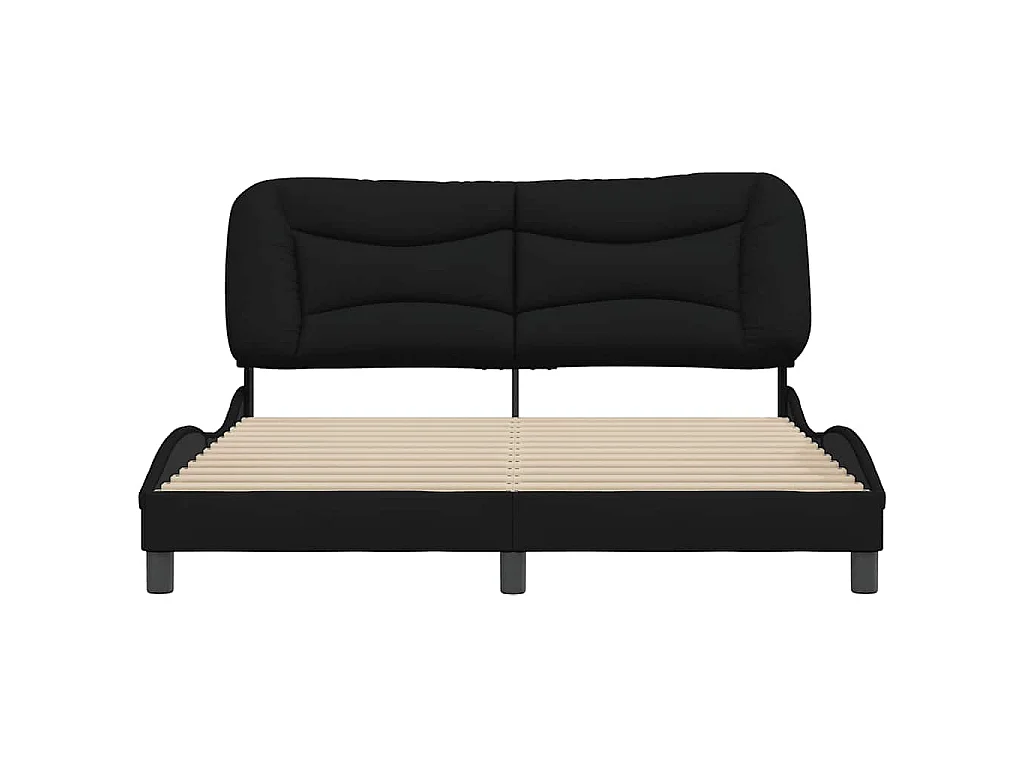 Cadre de lit sans matelas Hvar noir 160x200 cm tissu