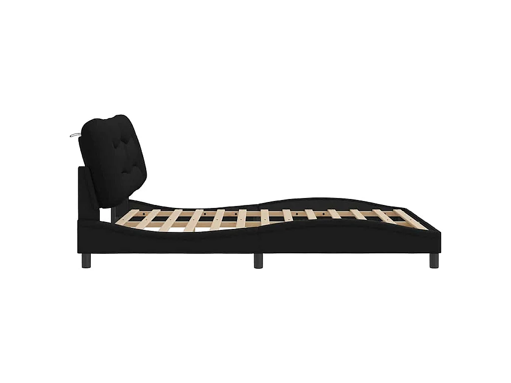 Bedframe zonder matras "Hvar" stof zwart 160x200 cm