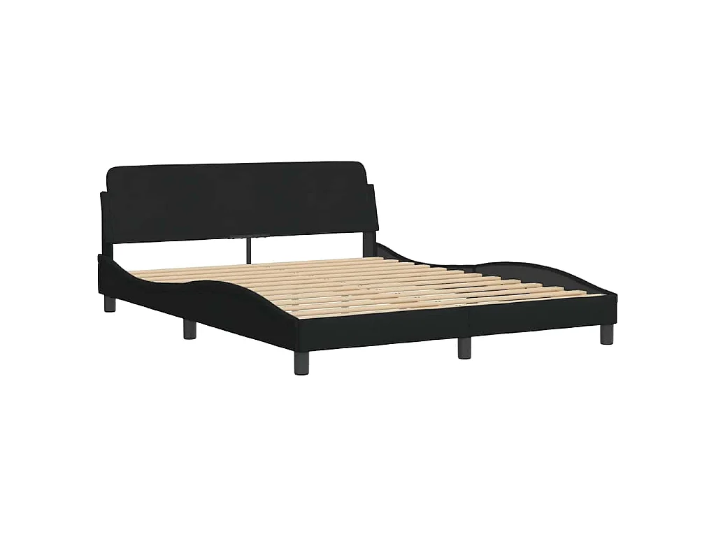 Bedframe zonder matras "Hvar" stof zwart 160x200 cm