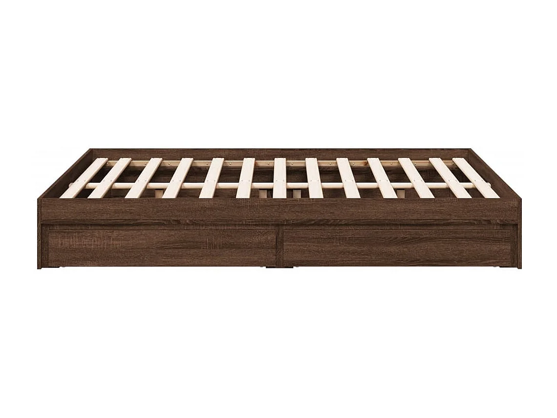 Estrutura cama c/ gavetas derivados madeira carvalho castanho