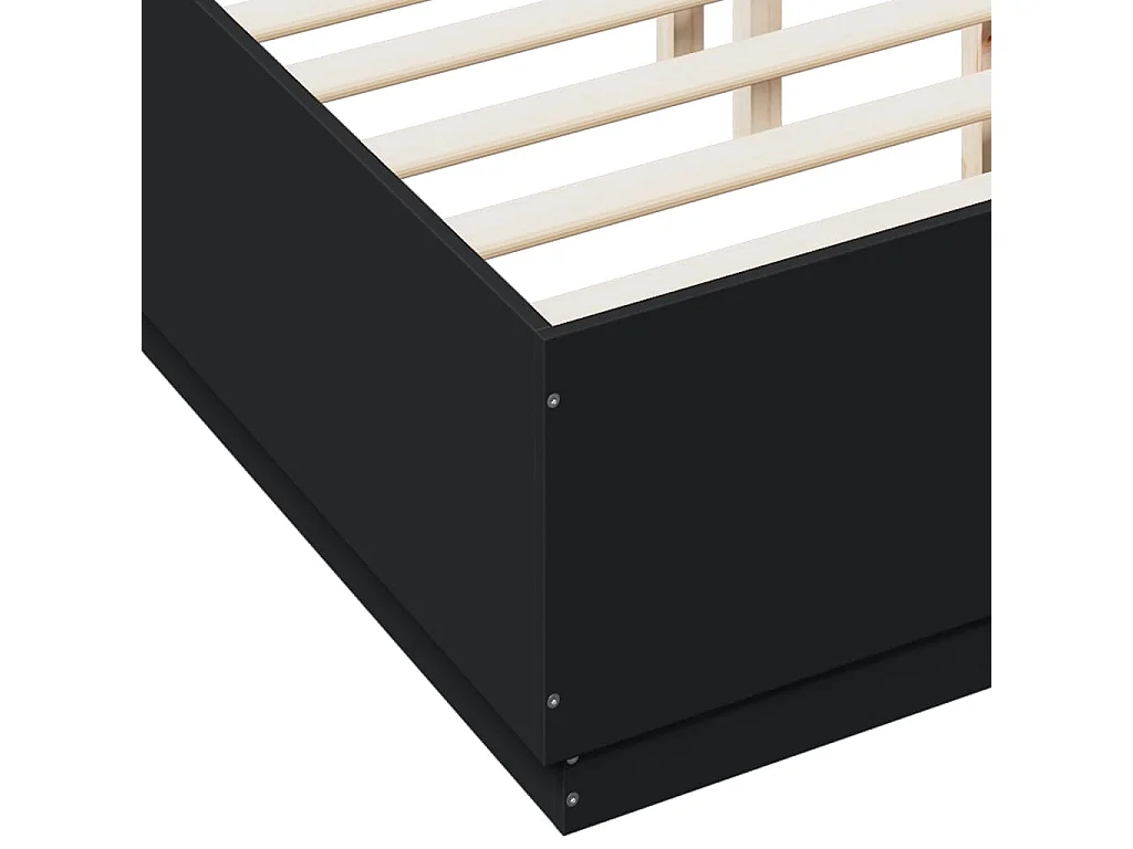 Cadre de lit sans matelas noir 135x190 cm