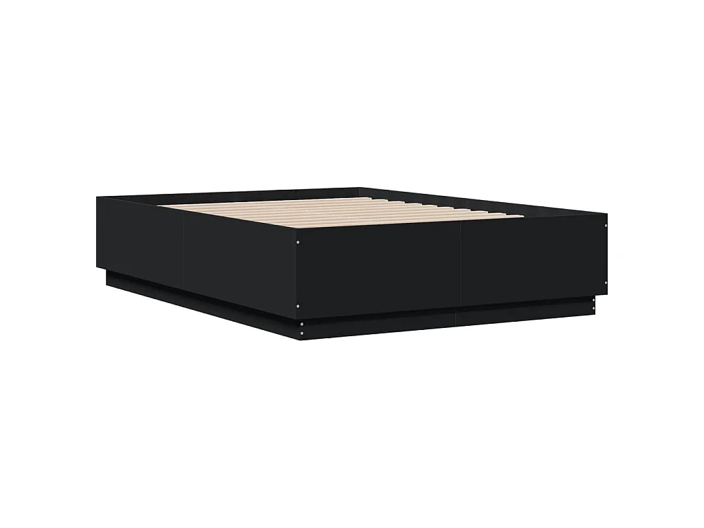 Bettgestell Schwarz 135x190 cm Holzwerkstoff