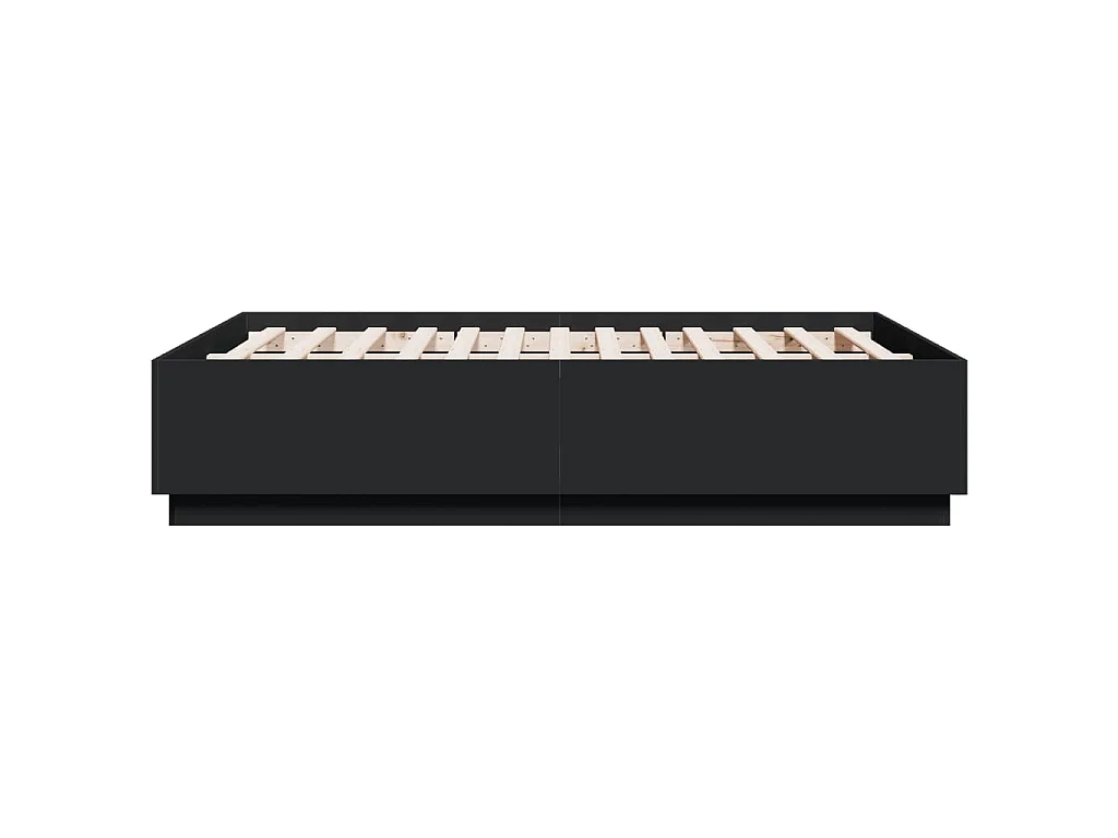 Cadre de lit sans matelas noir 135x190 cm