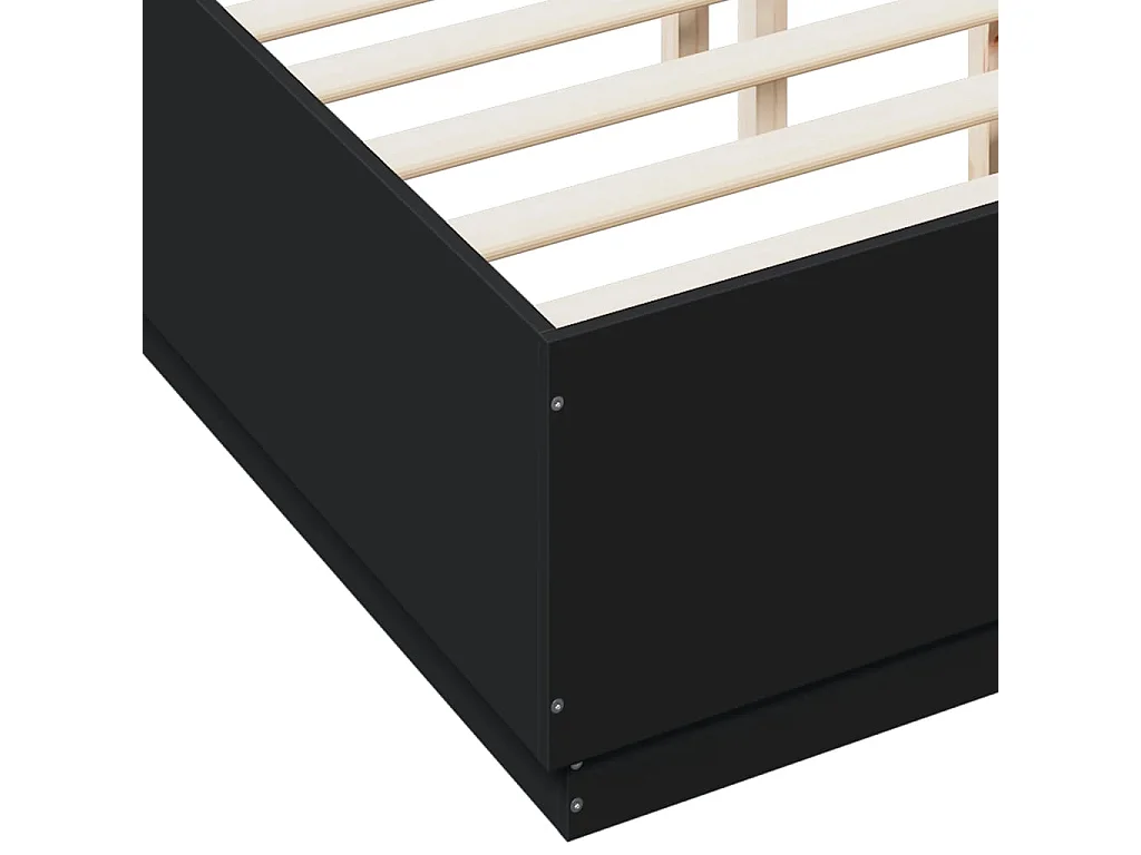 Cadre de lit sans matelas noir 135x190 cm