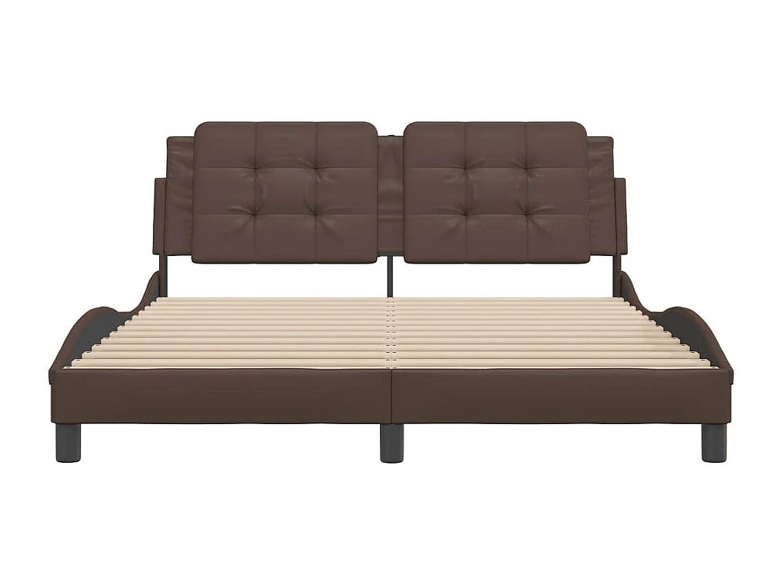 Cadre de lit sans matelas Zadar marron 160x200 cm similicuir