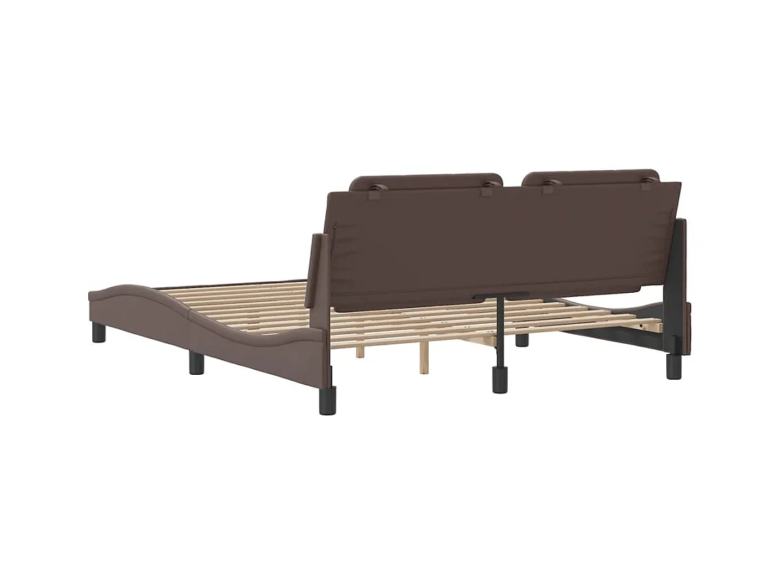 Cadre de lit sans matelas Zadar marron 160x200 cm similicuir