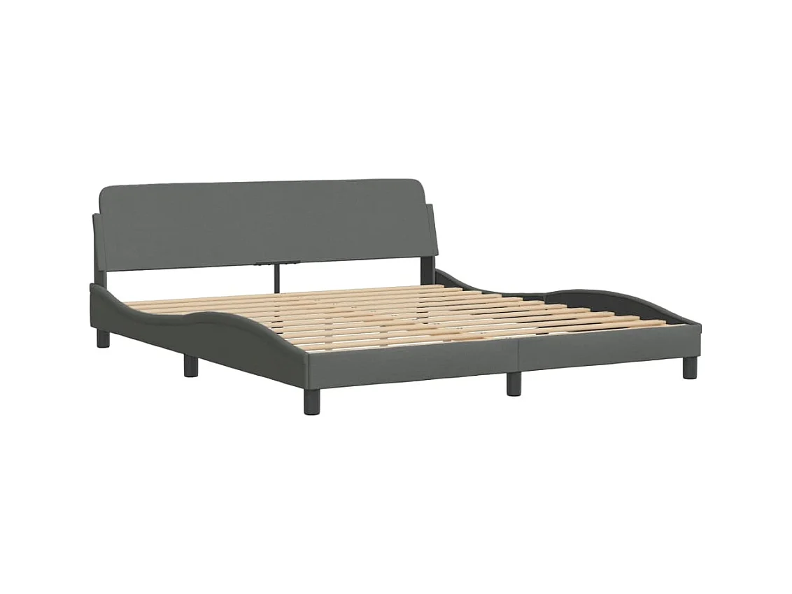 Bed met matras "Dover" stof donkergrijs 180x200 cm