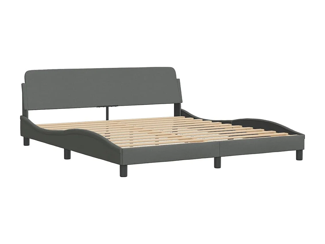 Bed met matras "Dover" stof donkergrijs 180x200 cm