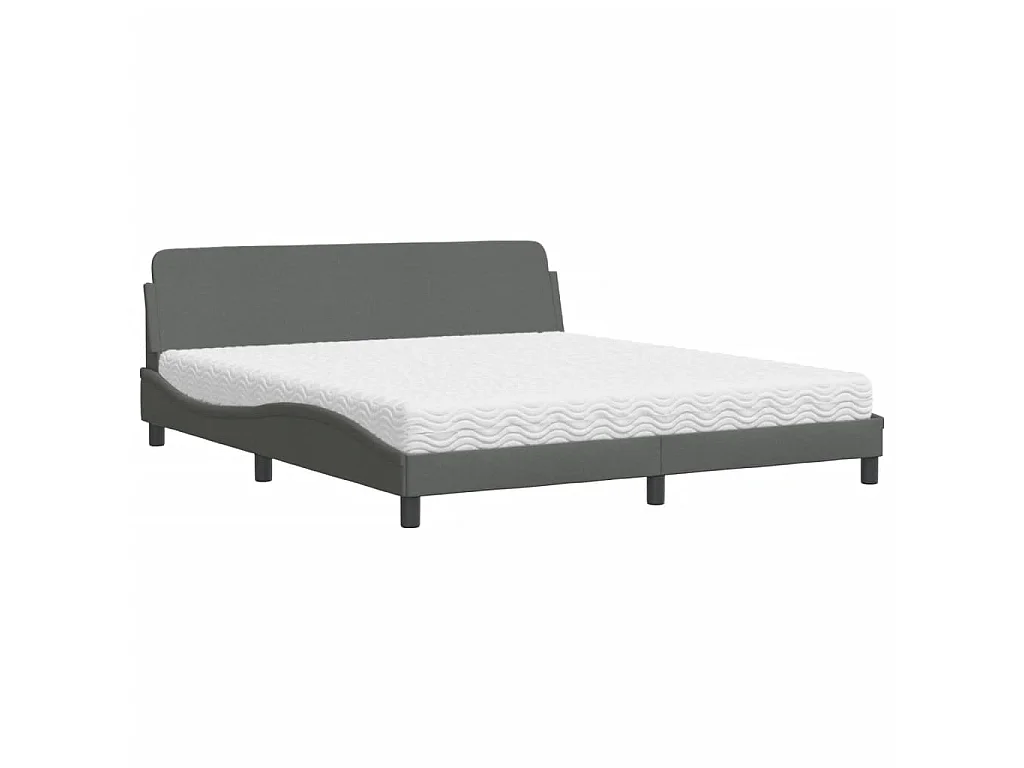Bed met matras "Dover" stof donkergrijs 180x200 cm