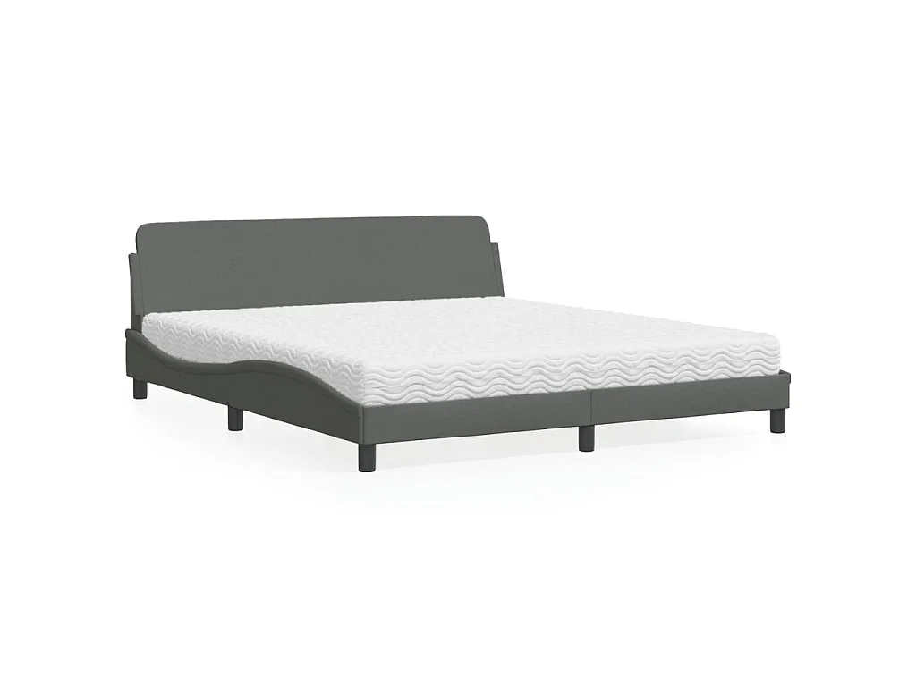 Bed met matras "Dover" stof donkergrijs 180x200 cm
