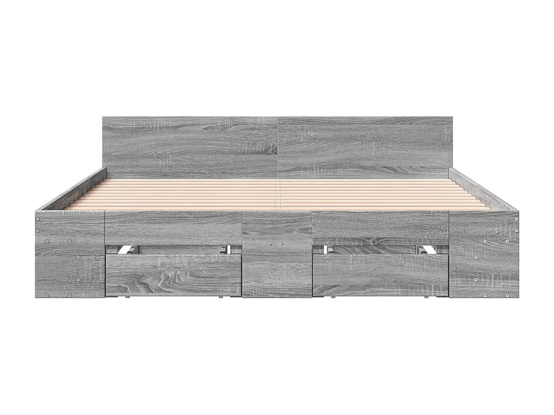 Cadre de lit avec tiroirs sans matelas sonoma gris 160x200 cm