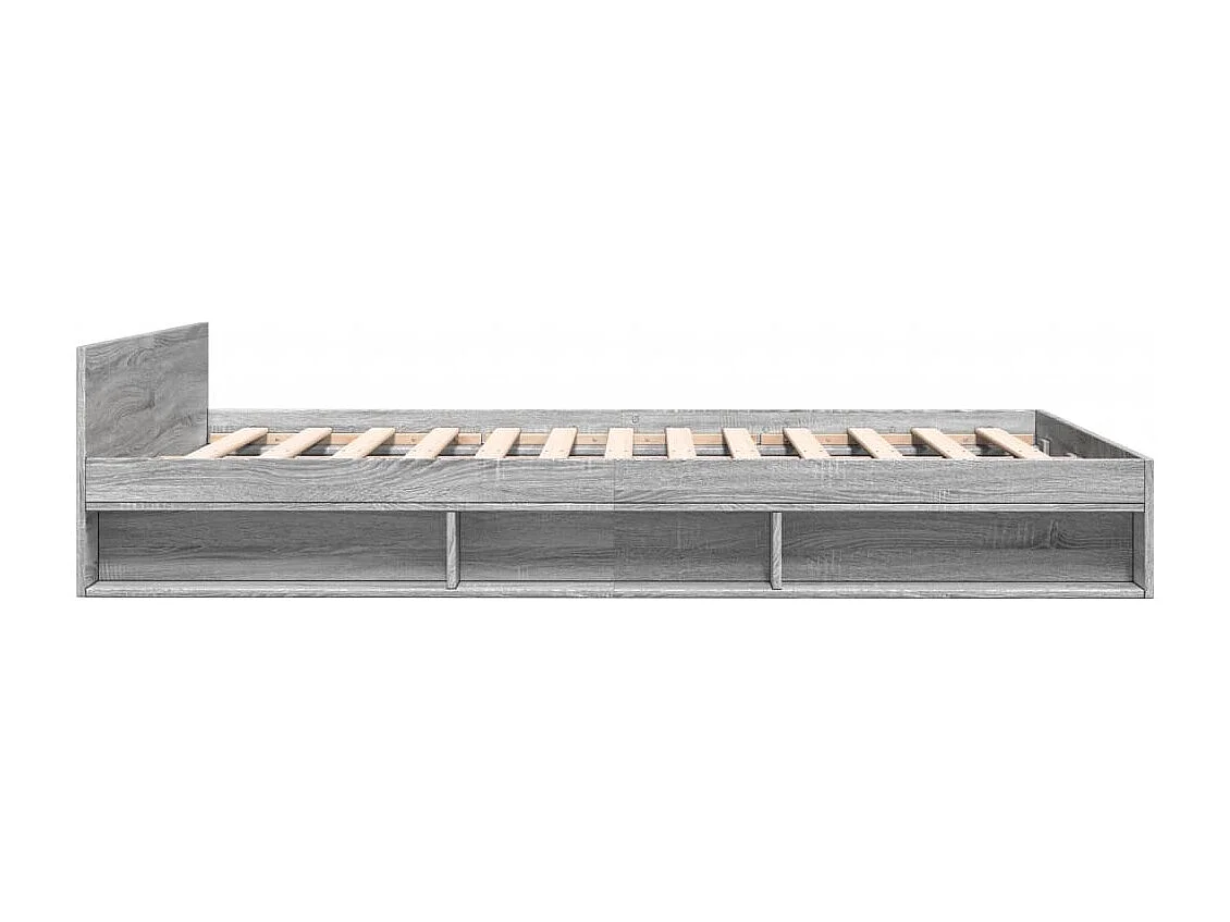 Cadre de lit avec tiroirs sans matelas sonoma gris 160x200 cm