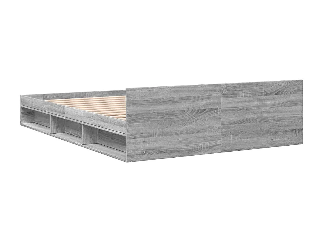 Cadre de lit avec tiroirs sans matelas sonoma gris 160x200 cm