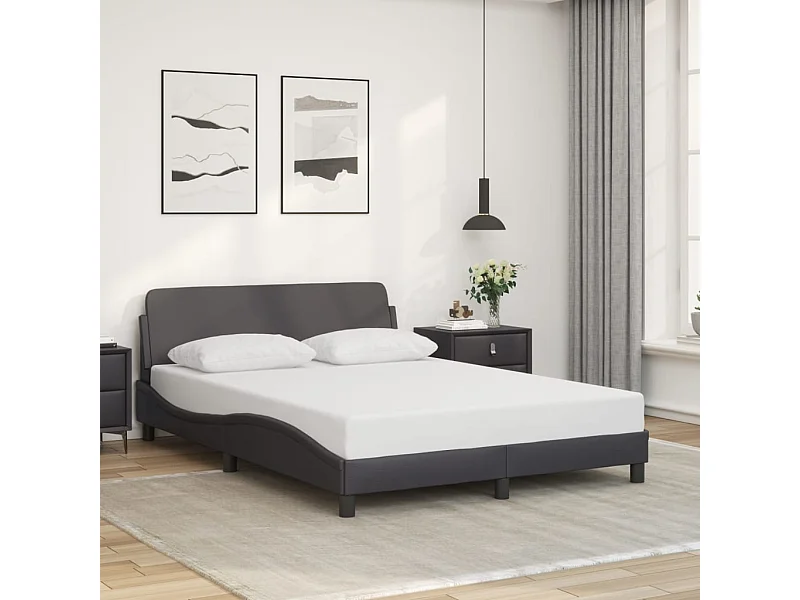 Bedframe "Dover" kunstleer grijs 140x200 cm