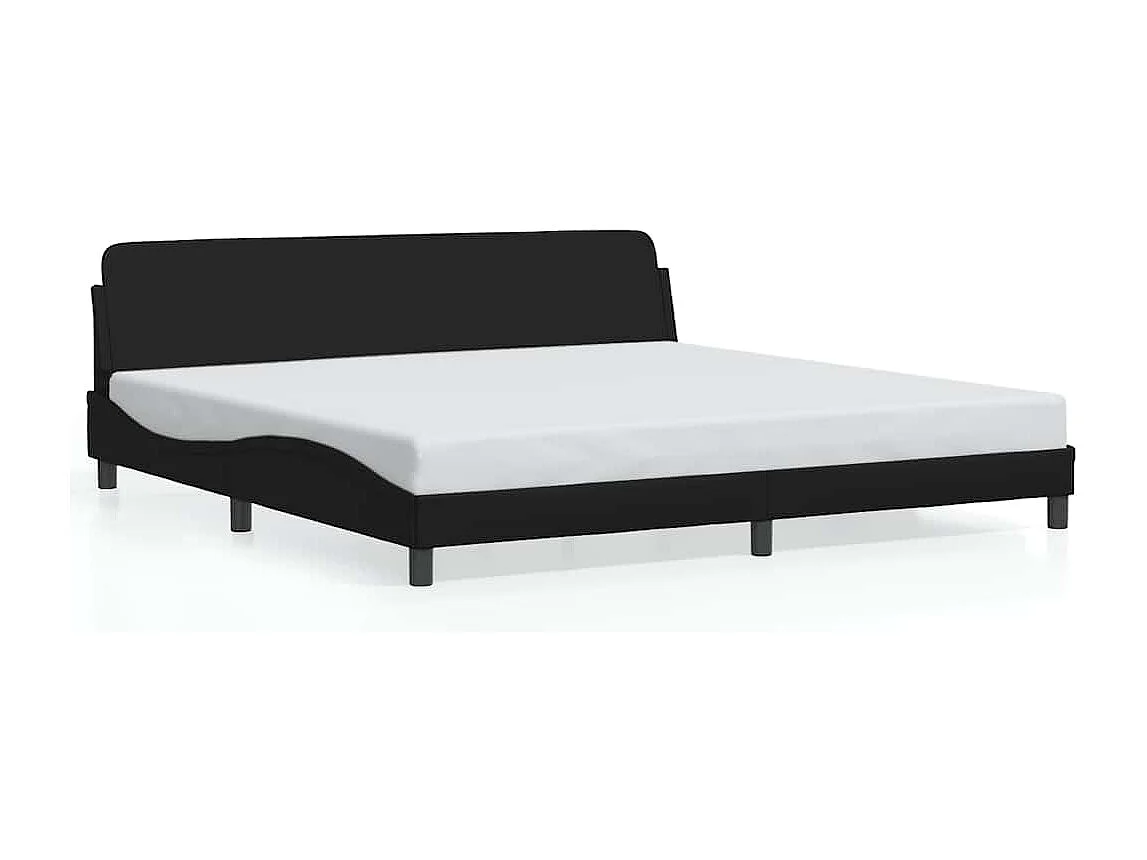 Cadre de lit Dover noir 200x200 cm similicuir