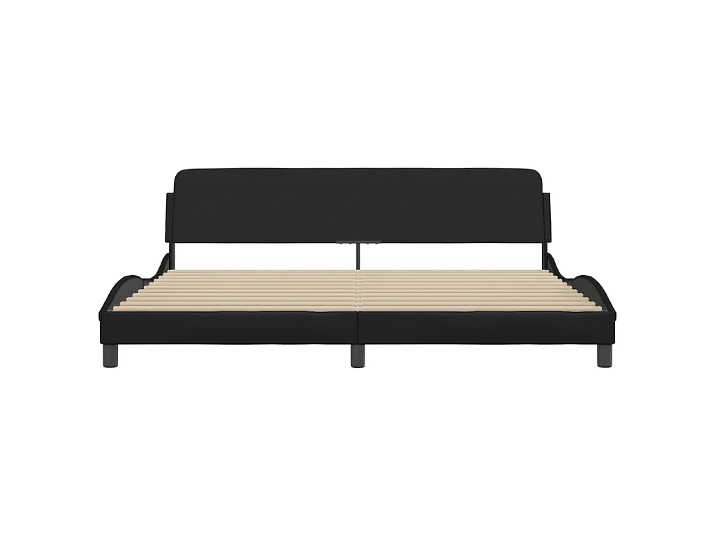 Cadre de lit Dover noir 200x200 cm similicuir