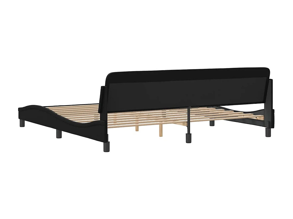 Cadre de lit Dover noir 200x200 cm similicuir