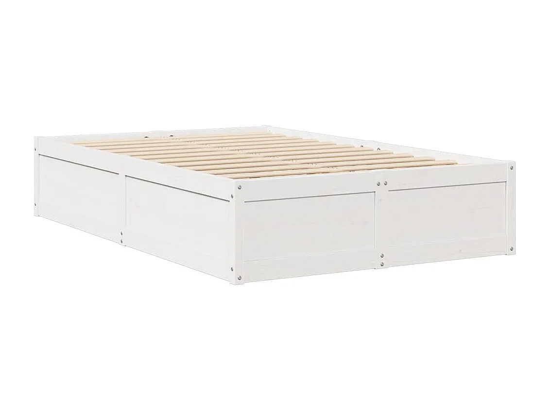 Cama com colchão 120x200 cm madeira de pinho maciça branco