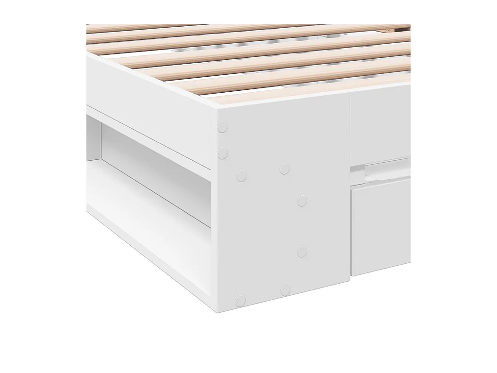 Bettgestell mit Schublade Weiß 100x200 cm Holzwerkstoff