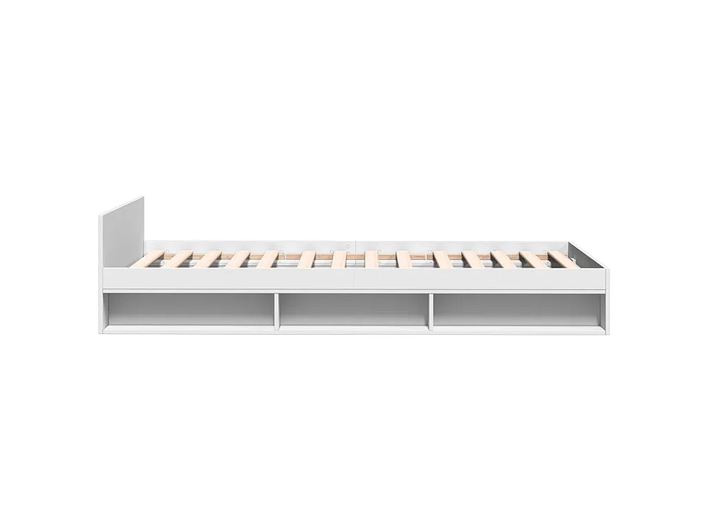 Bedframe met lade bewerkt hout wit 100x200 cm