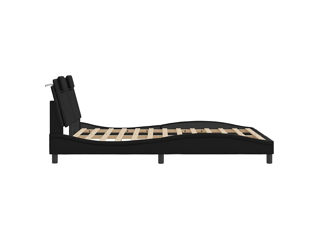 Estrutura de cama Viana com LED sem colchão 120x200cm preto