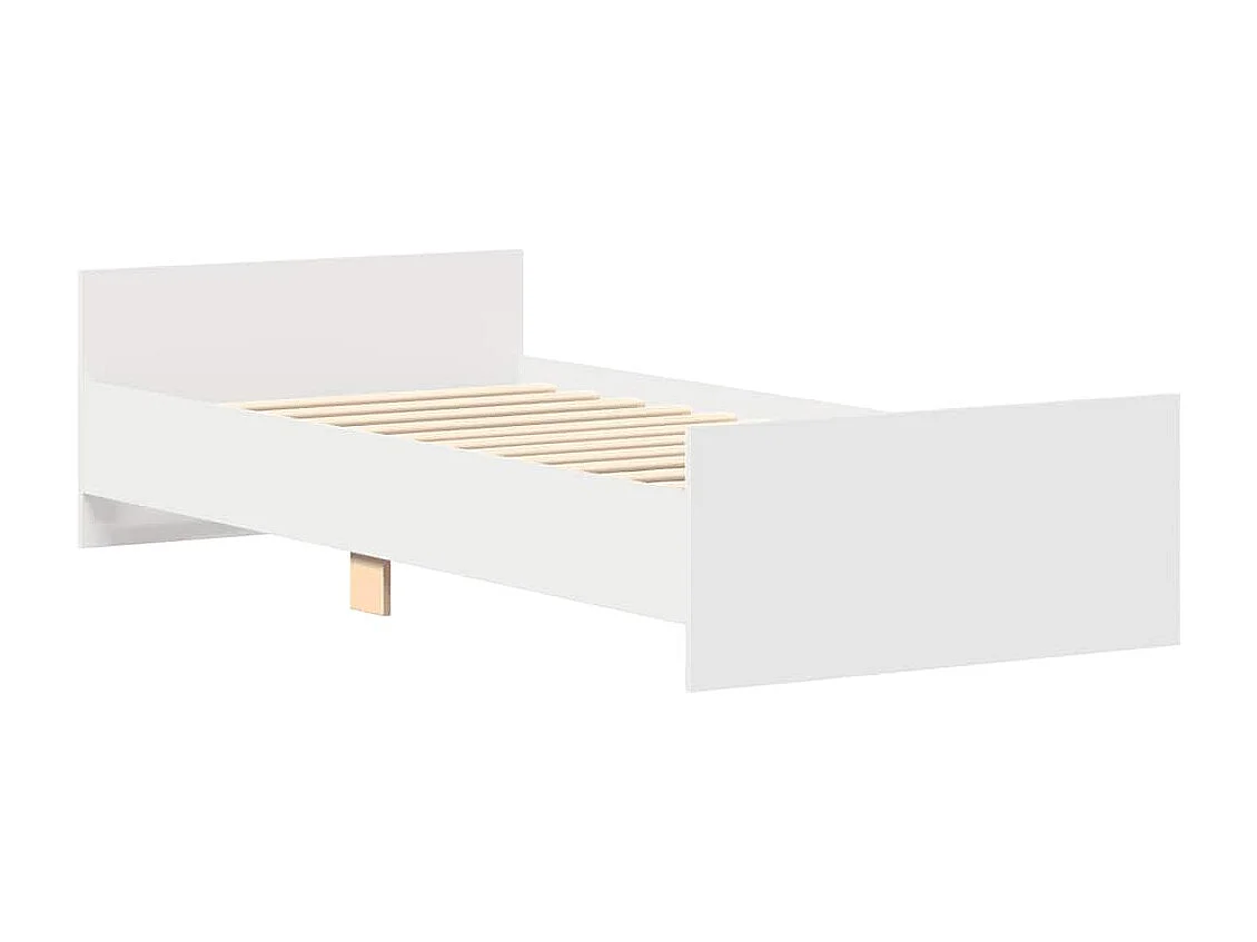 Bedframe bewerkt hout wit 100x200 cm