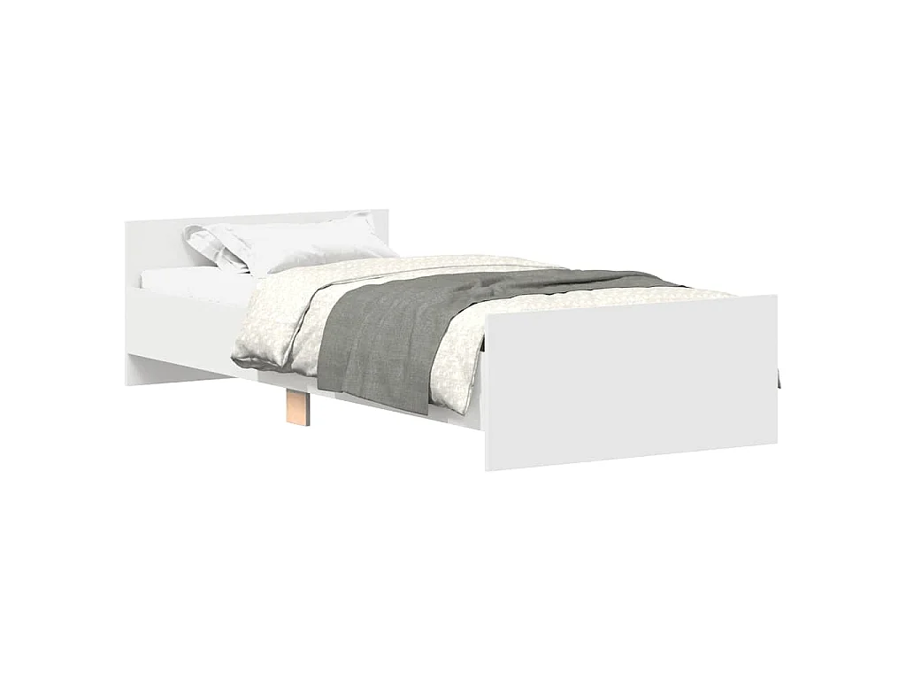 Cadre de lit sans matelas blanc 100x200 cm bois d'ingénierie