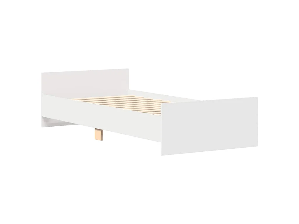 Cadre de lit sans matelas blanc 100x200 cm bois d'ingénierie