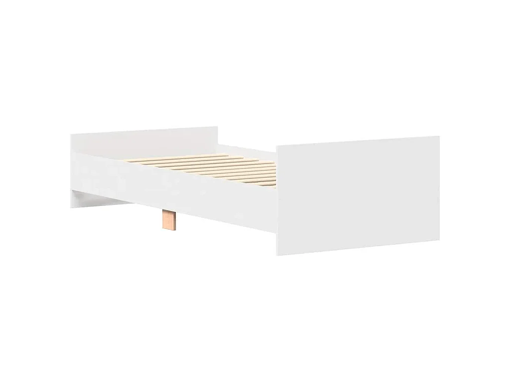 Cadre de lit sans matelas blanc 100x200 cm bois d'ingénierie