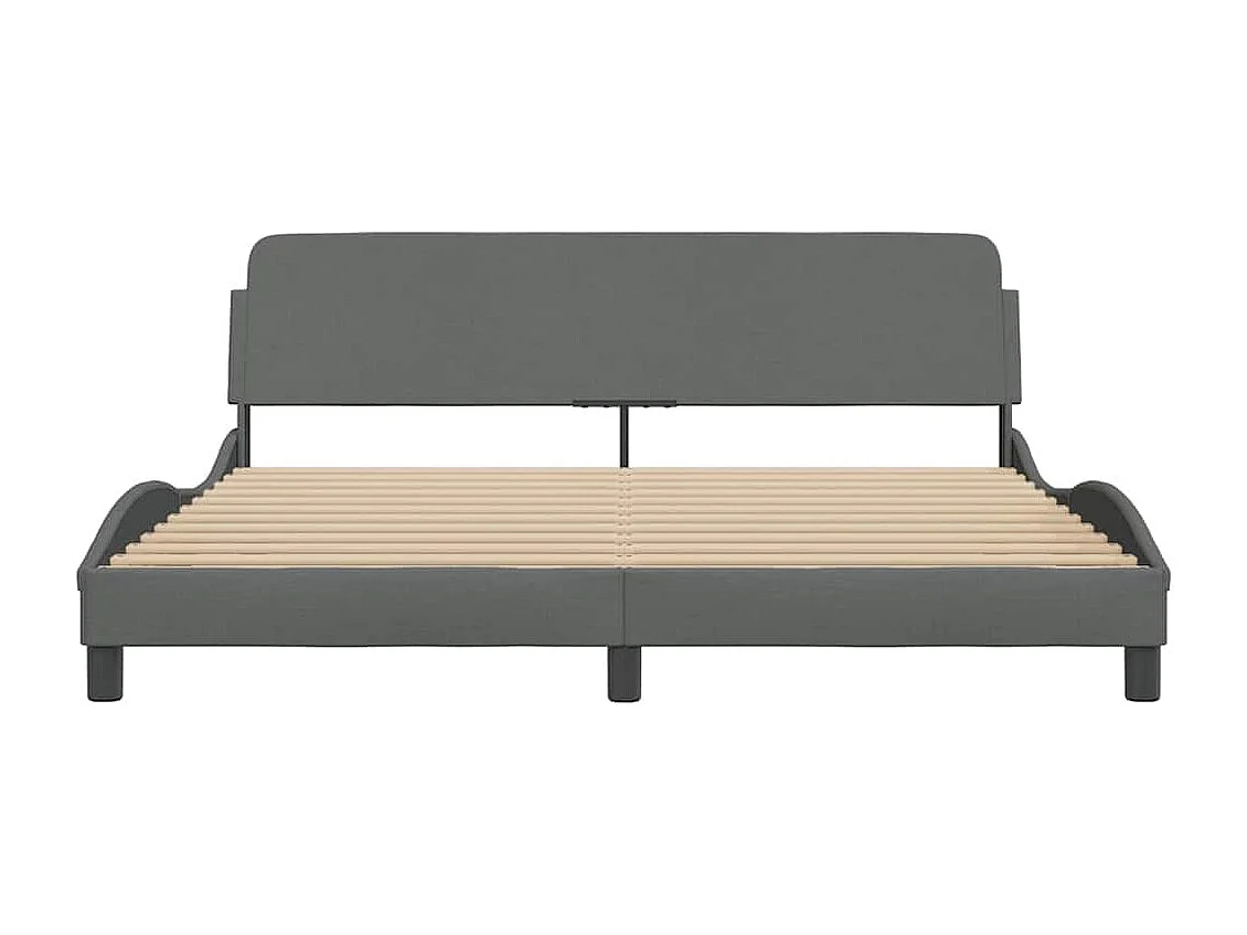 Cadre de lit Dover gris foncé 180x200 cm tissu