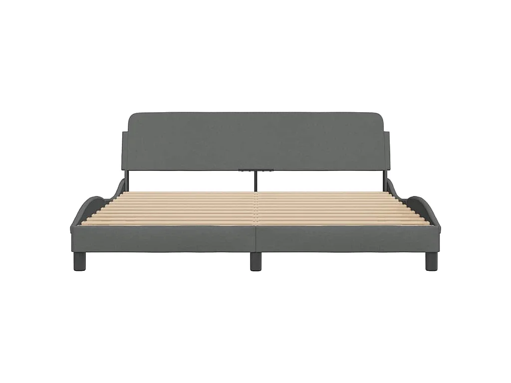 Cadre de lit Dover gris foncé 180x200 cm tissu