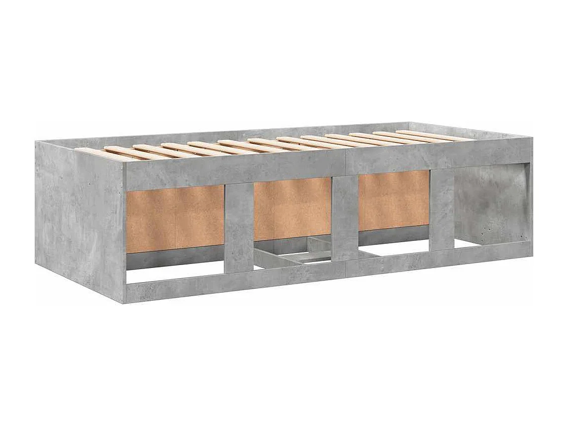 Tagesbett mit Schubladen ohne Matratze Betongrau 75x190 cm