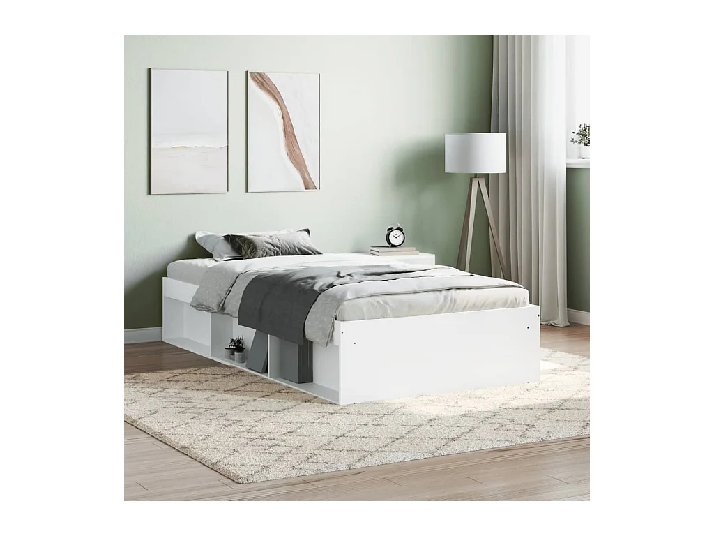 Cadre de lit sans matelas blanc 90x190 cm