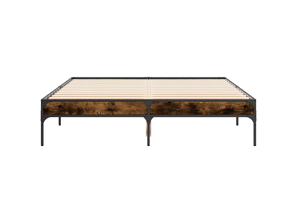 Cadre de lit sans matelas chêne fumé 120x200 cm
