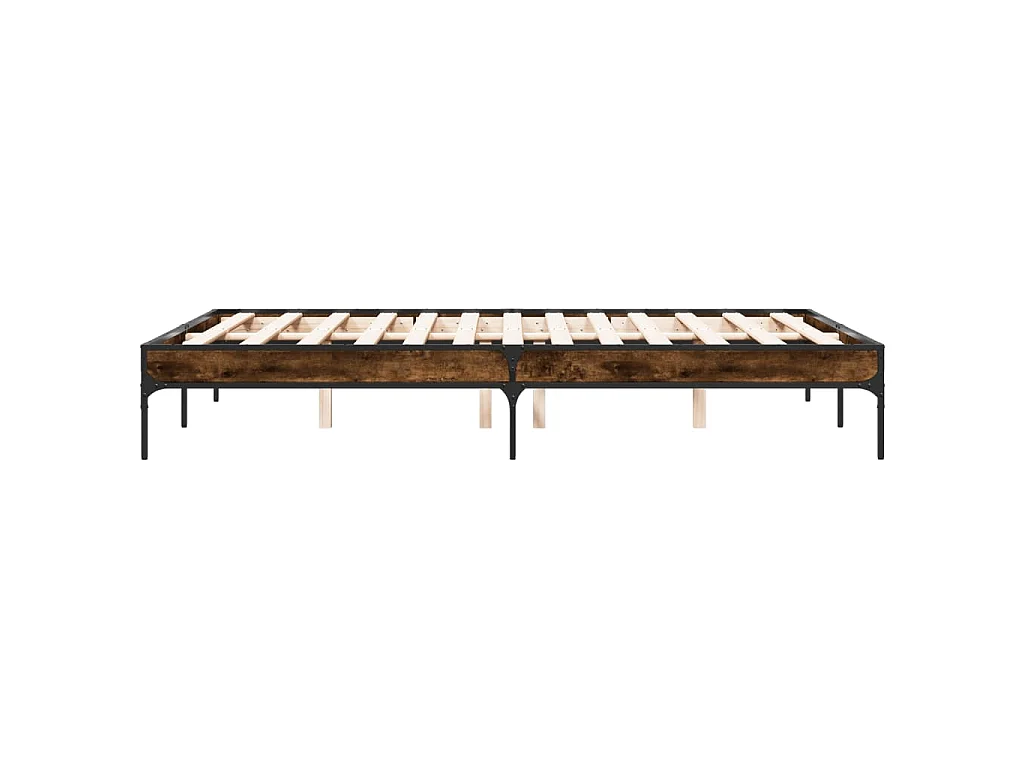 Cadre de lit sans matelas chêne fumé 120x200 cm