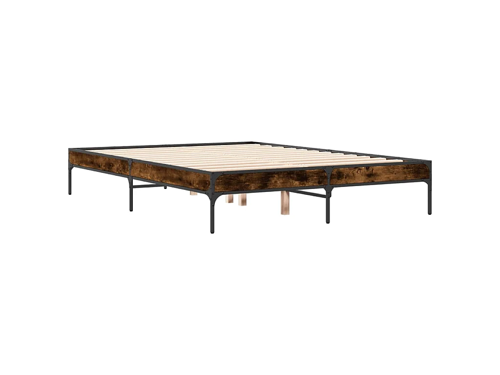 Cadre de lit sans matelas chêne fumé 120x200 cm