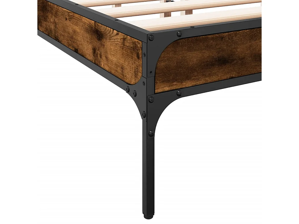 Cadre de lit sans matelas chêne fumé 120x200 cm