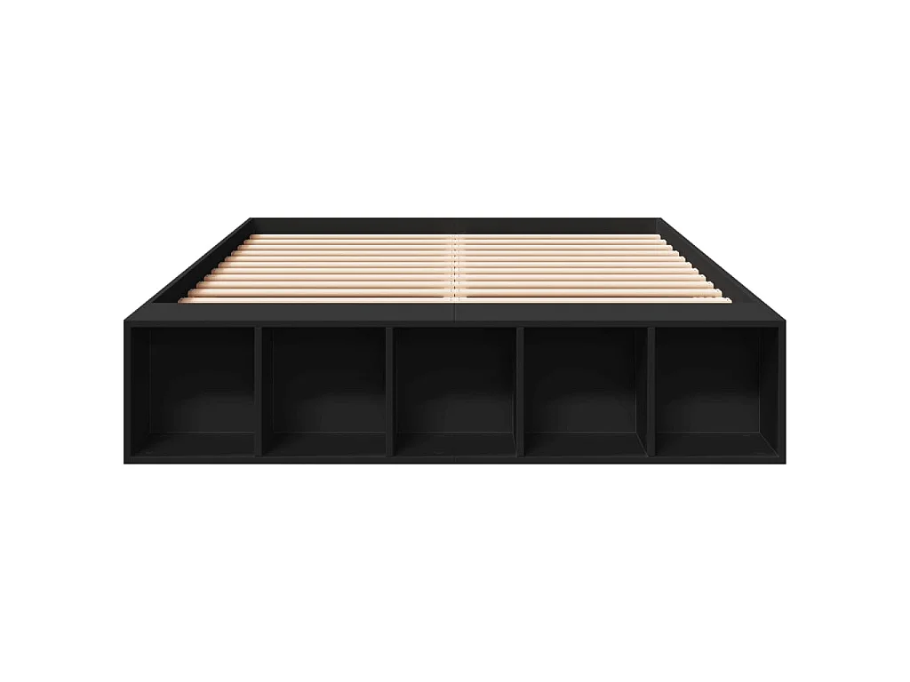 Cadre de lit sans matelas noir 120x190 cm