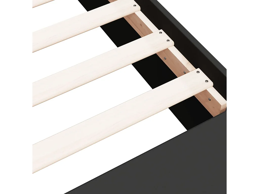 Cadre de lit sans matelas noir 120x190 cm