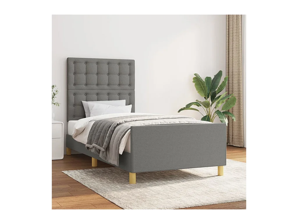 Cadre de lit sans matelas avec tête de lit 90x190cm tissu